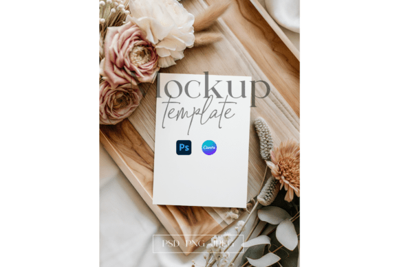 Elevate Your Designs: 5x7 Card Mockup with Blush Florals