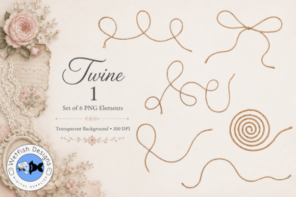 Enhance Designs with Natural PNG Twine Elements