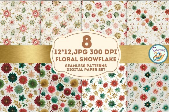 Floral Snowflake Seamless Paper: A Designer's Winter Asset