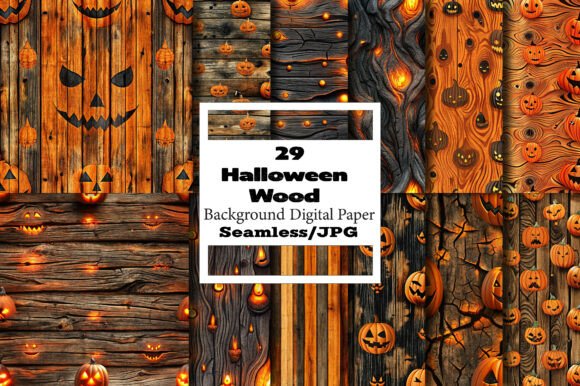 Halloween Wood Digital Papers Bundle: Elevate Your Spooky Designs