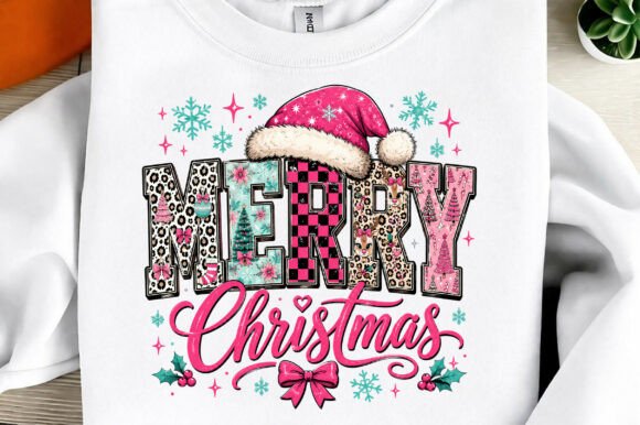Preppy Merry Christmas Sublimation Png for Festive Design