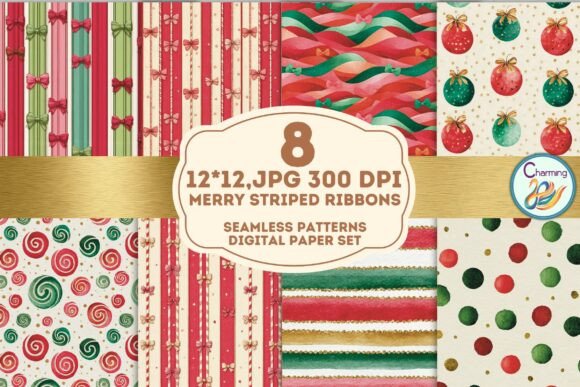 Seamless Paper: Merry Stripe Ribbons for Vibrant Design