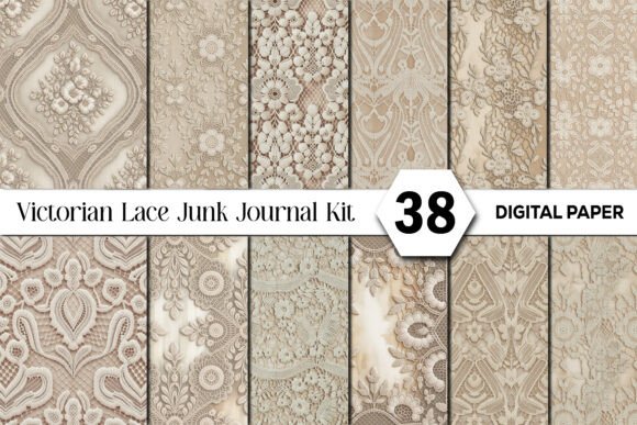 Victorian Lace Junk Journal Kit: Elevate Your Digital Designs